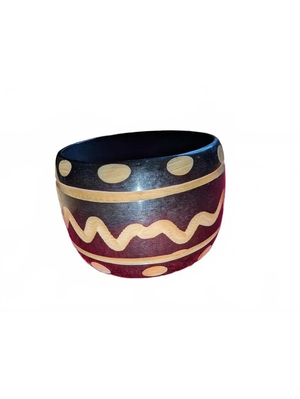 Handcrafted 1980s Bangle Bracelet with Decorative Pattern